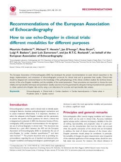 Recommendations of the European Association of Echocardiography different modalities for different purposes