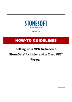 HOW-TO GUIDELINES Setting up a VPN between a