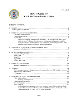 How-to Guide for Civil Air Patrol Public Affairs