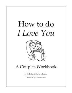 I Love You How to do A Couples Workbook