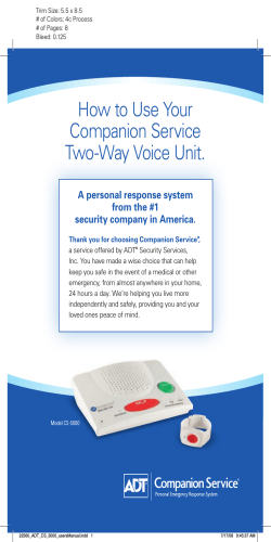 How to Use Your Companion Service Two-Way Voice Unit. A personal response system