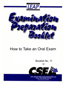 How to Take an Oral Exam Booklet No. 11