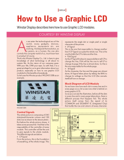 A How to Use a Graphic LCD COURTESY BY WINSTAR DISPLAY