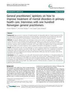 ’ opinions on how to General practitioners