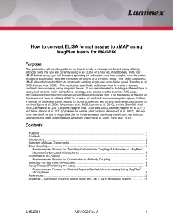 How to convert ELISA format assays to xMAP using Purpose