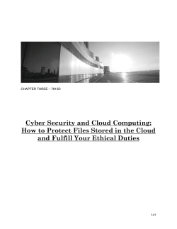 Cyber Security and Cloud Computing: and Fulfill Your Ethical Duties