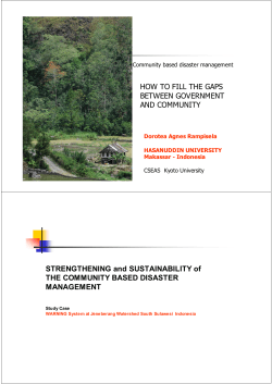 HOW TO FILL THE GAPS BETWEEN GOVERNMENT AND COMMUNITY STRENGTHENING and SUSTAINABILITY of
