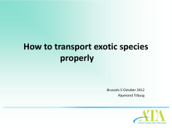 How to transport exotic species properly  Brussels 5 October 2012