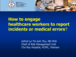 How to engage healthcare workers to report incidents or medical errors ?