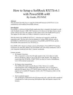How to Setup a SoftRock RXTXv6.1 with PowerSDR-sr40 By Guido, PE1NNZ