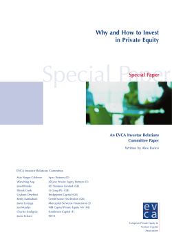Special Paper Why and How to Invest in Private Equity