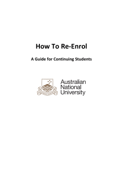 How To Re-Enrol A Guide for Continuing Students