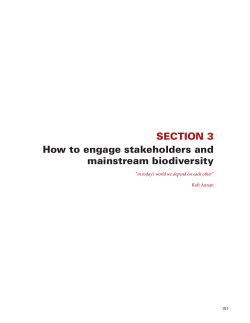 Section 3 How to engage stakeholders and mainstream biodiversity