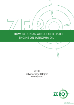 How	to	run	an	air-cooled	lister engine	on	JatropHa	oil Zero