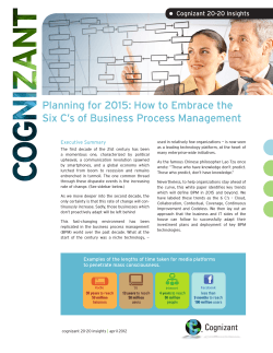 Planning for 2015: How to Embrace the • Cognizant 20-20 Insights
