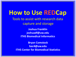 How to Use Cap RED Tools to assist with research data