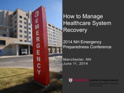 How to Manage Healthcare System Recovery