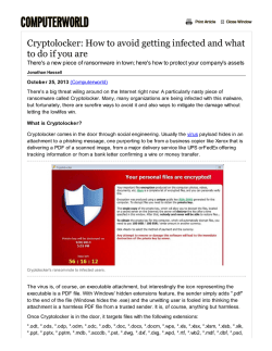 Cryptolocker: How to avoid getting infected and what