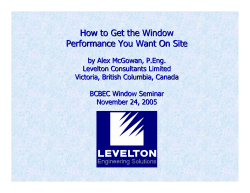 How to Get the Window Performance You Want On Site