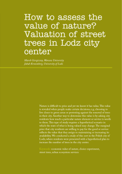 How to assess the value of nature? Valuation of street