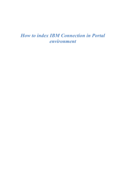 How to index IBM Connection in Portal environment