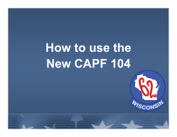 How to use the New CAPF 104