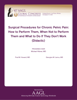Surgical Procedures for Chronic Pelvic Pain: