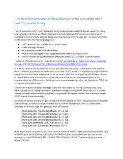 How to detect New Instruction support in the 4th generation... Core™ processor family