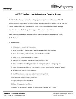 ASP.NET NavBar – How to Create and Populate Groups