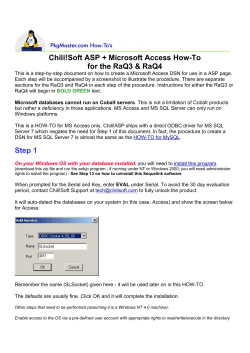 Chili!Soft ASP + Microsoft Access How-To for the RaQ3 &amp; RaQ4