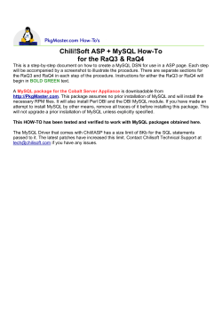 Chili!Soft ASP + MySQL How-To for the RaQ3 &amp; RaQ4