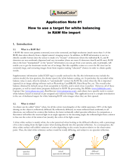 Application Note #1 How to use a target for white balancing