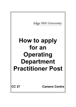 How to apply for an Operating Department