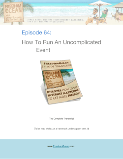 Episode 64: How To Run An Uncomplicated Event .
