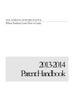 2013-2014 Parent Handbook Where Students Learn How to Learn