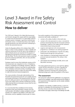 Level 3 Award in Fire Safety Risk Assessment and Control