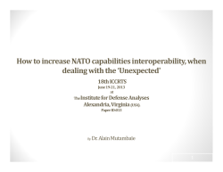 How to increase NATO capabilities interoperability, when dealing with the ‘Unexpected'