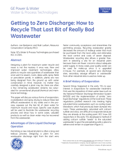 Getting to Zero Discharge: How to Wastewater Technical