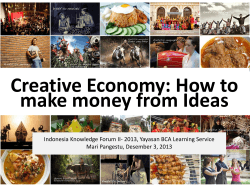 Creative Economy: How to make money from Ideas