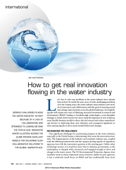 L how to get real innovation flowing in the water industry international