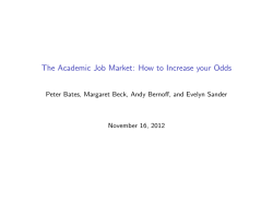 The Academic Job Market: How to Increase your Odds