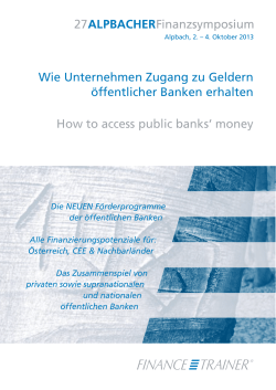 Wie Unternehmen Zugang zu Geldern öffentlicher Banken erhalten 27