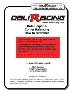 Ride Height &amp; Corner Balancing How to reference www.daliracing.com