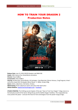 HOW TO TRAIN YOUR DRAGON 2 Production Notes