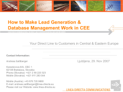 How to Make Lead Generation &amp; Database Management Work in CEE