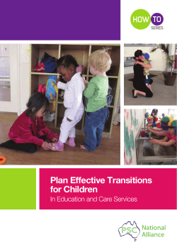 Plan Effective Transitions for Children TO HOW