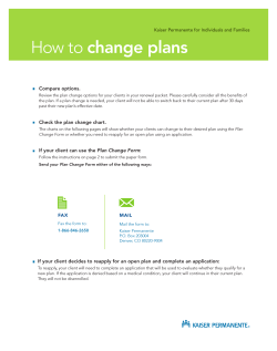 change plans Compare options. Kaiser Permanente for Individuals and Families