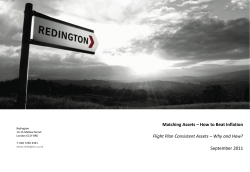 Matching Assets – How to Beat Inflation September 2011 Redington