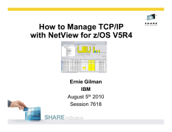 How to Manage TCP/IP with NetView for z/OS V5R4 Ernie Gilman IBM