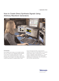 How to Create Direct Synthesis Signals Using Arbitrary Waveform Generators